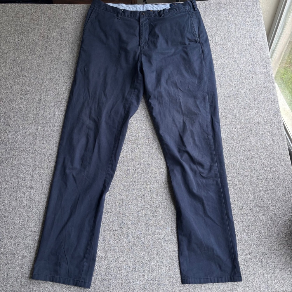 Polo Ralph Lauren Chino Pants Mens 36x36 Stretch Classic Fit Navy Blue Cotton